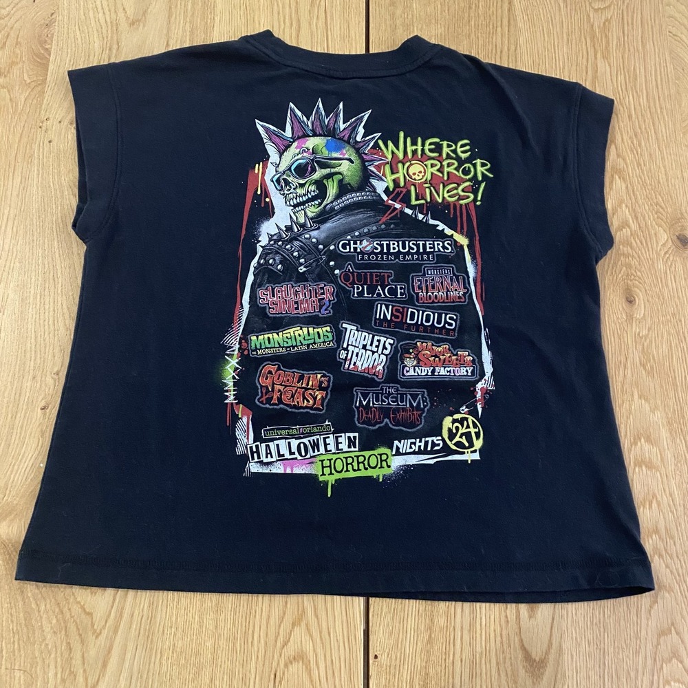 Universal Studios Halloween horror night T-shirt women's XS black Sleeveless